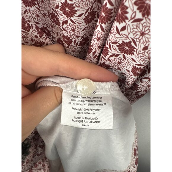 Men’s Swannies 2XL White with Red Floral Patterned Golf Shirt - Picture 6 of 6